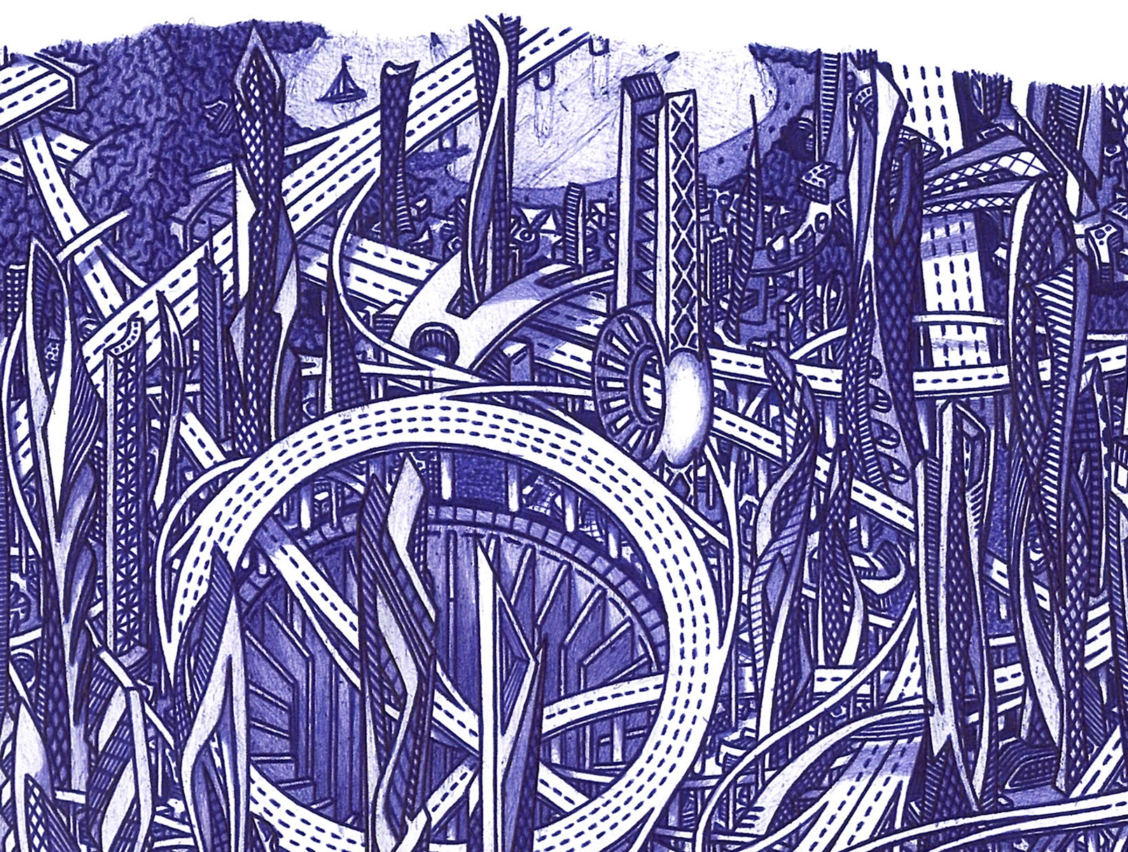 Detail of Atris showing a large circular road system surrounded by towers.